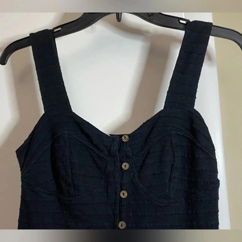 Free People Beach Black Lafayette Midi Dress Size XS